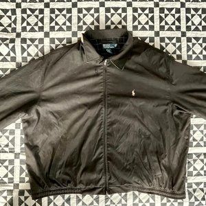 BIG & TALL - Men's Polo Ralph Lauren Harrington Zip Jacket with Plaid Lining BLK